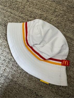 McDonald's White Bucket Hat with Red and Yellow Trim